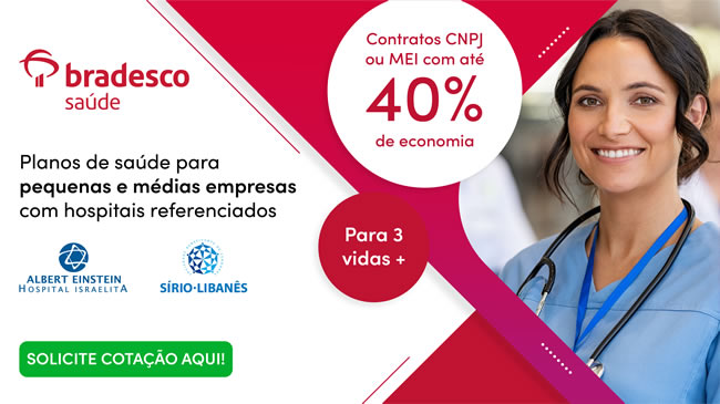 Bradesco Saúde, planos nacionais, a partir de 3 vidas, com grande folego financeiro